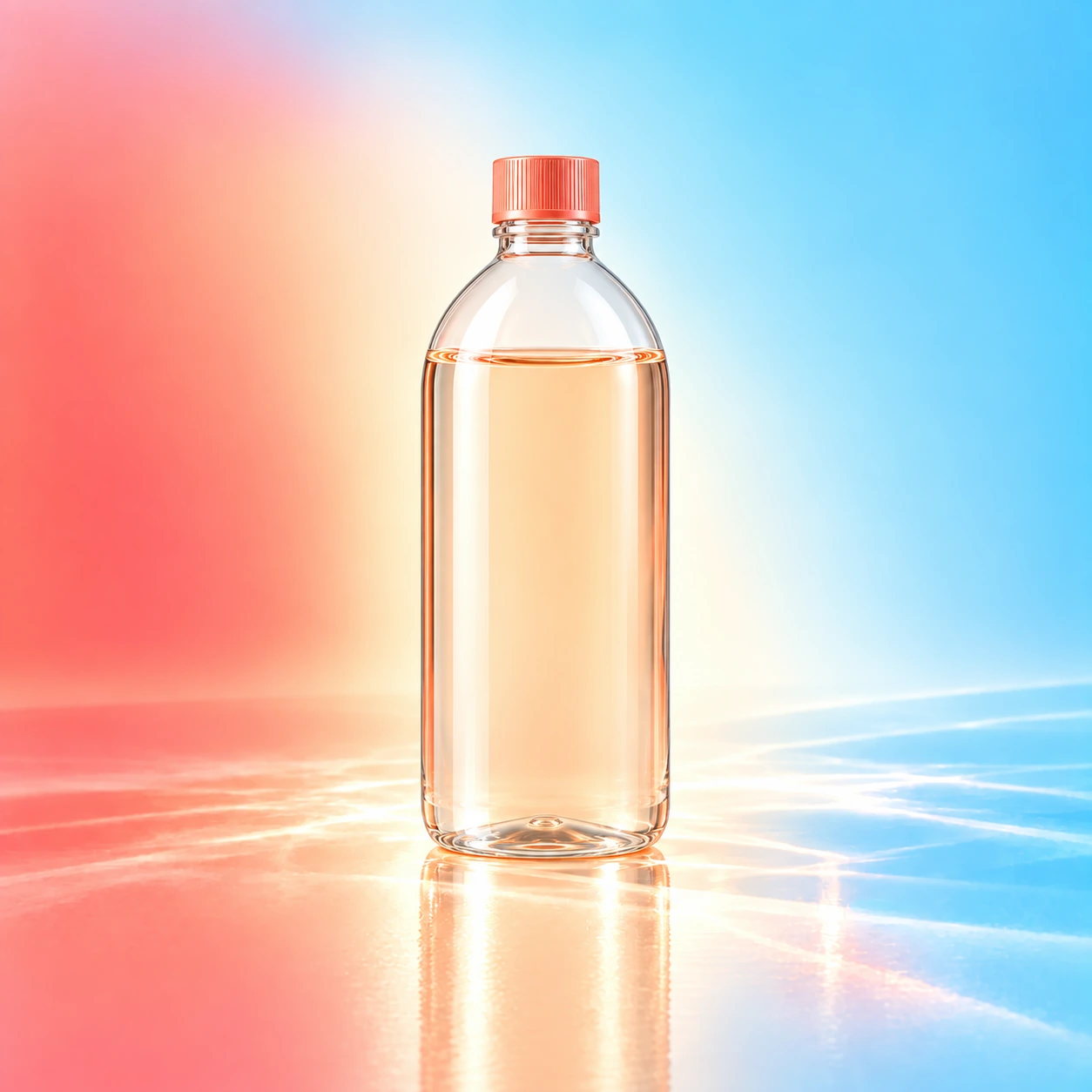 Transparent liquid supplement bottle